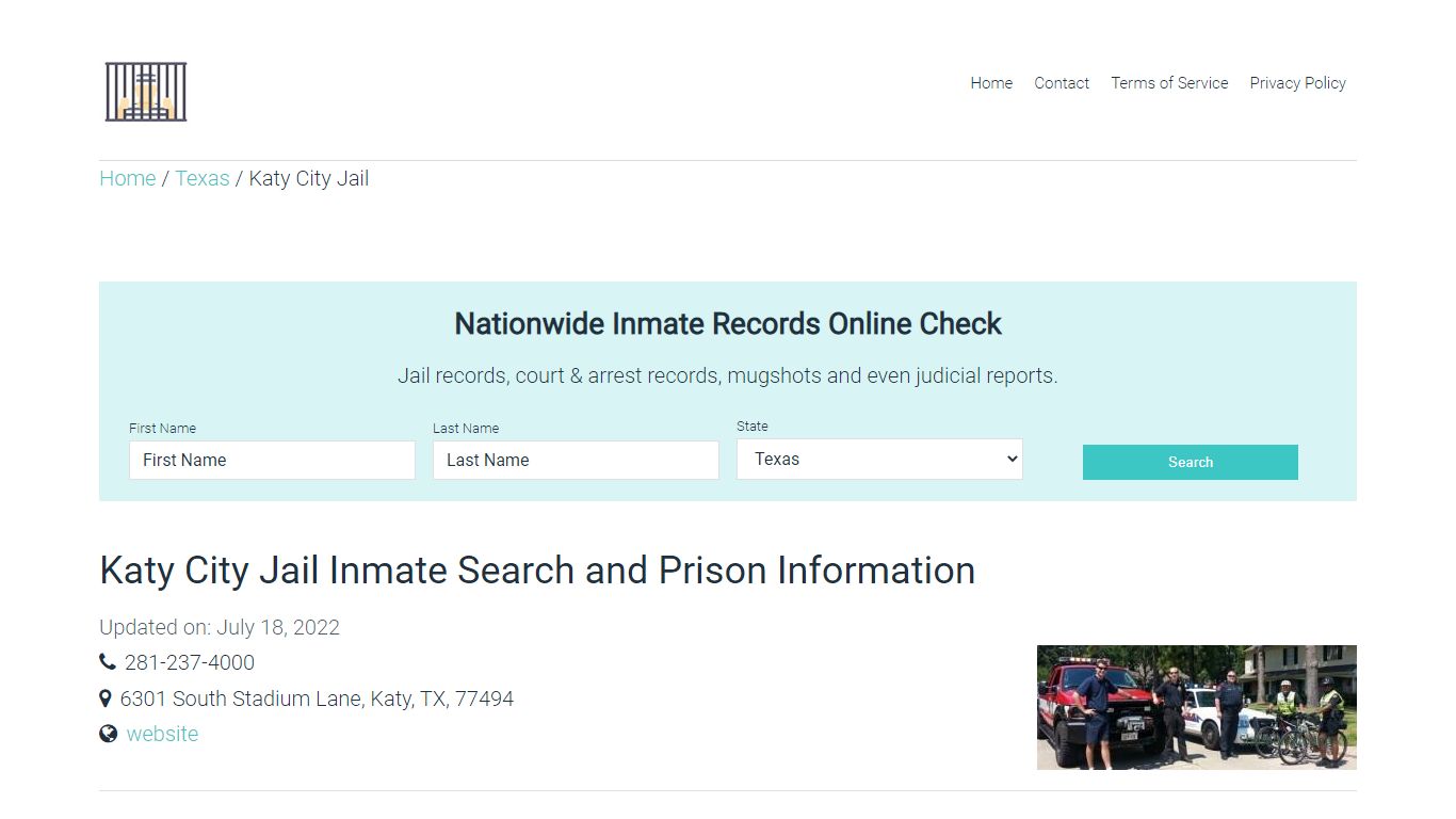 Katy City Jail Inmate Search and Prison Information