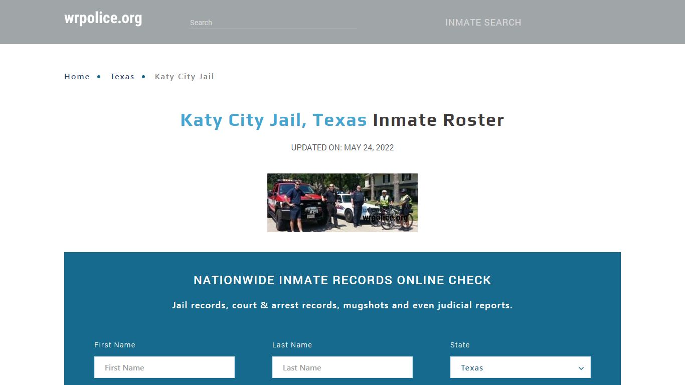 Katy City Jail, Texas - Inmate Locator - wrpolice.org