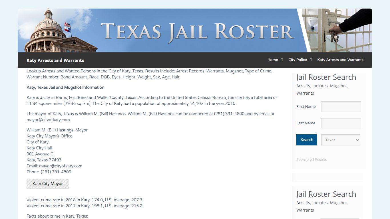 Katy Arrests and Warrants | Jail Roster Search
